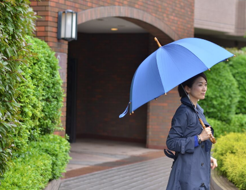 日本ブランド、wakao（ワカオ）の雨傘。ロイヤルブルー