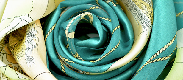 シルク100％スカーフ　日本製の横浜スカーフ