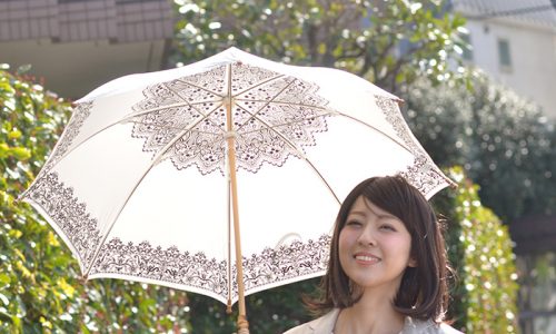 プレミアムホワイト日傘モデル画像
