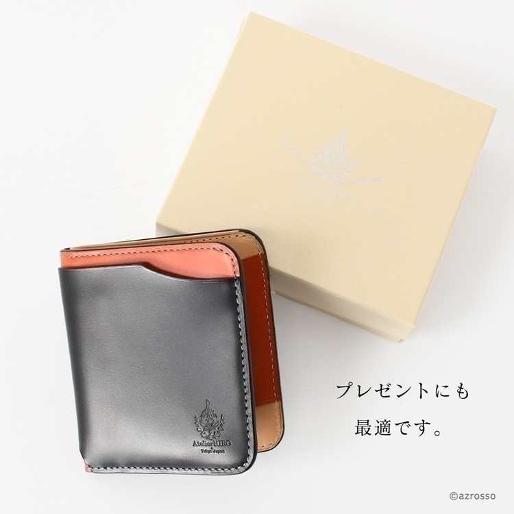 本革 二つ折り 財布 小さめ 小銭入れ アトリエヒロ Atelier HIROの通販