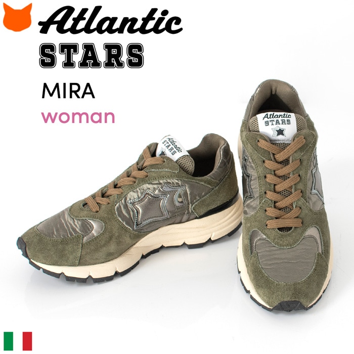 本革 スニーカー 厚底 3cm スエード レザー オリーブ グリーン カーキ イタリア製 ブランド Atlantic STARS アトランティックスターズ MIRA AV F11 WOMEN