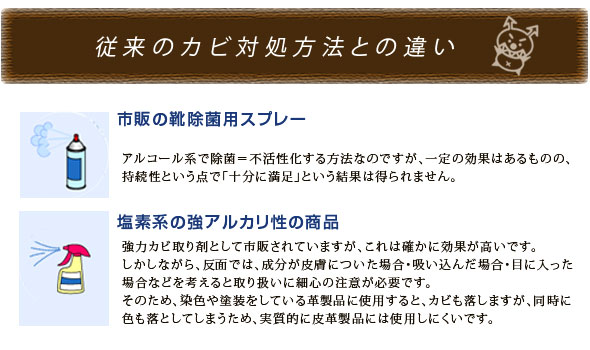 従来のカビ対処方法との違い