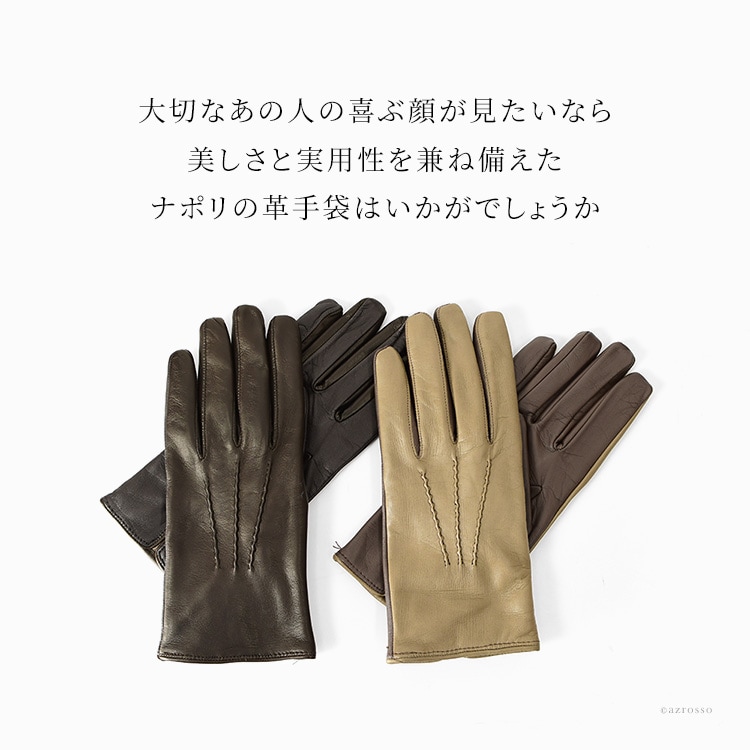 ナポリ最古のグローブブランドCARIDEI(カリデイ)が贈る、指先までフィットするスマートなスマホ対応の革手袋。暖かいカシミヤライナー付きイタリア製メンズ手袋