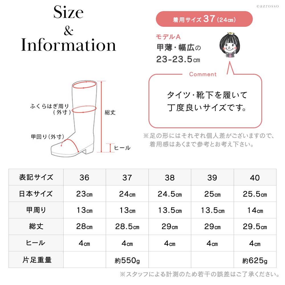 サイズ＆インフォメーション