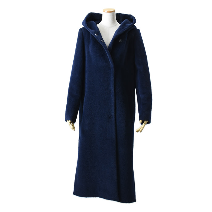 MAISON LENER アルパカロング丈コート ネイビー