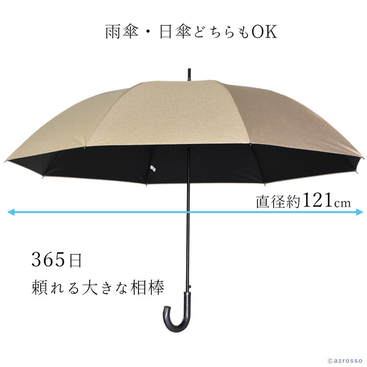 メンズ 耐風傘 大判 雨傘 無地 長傘 晴雨兼用