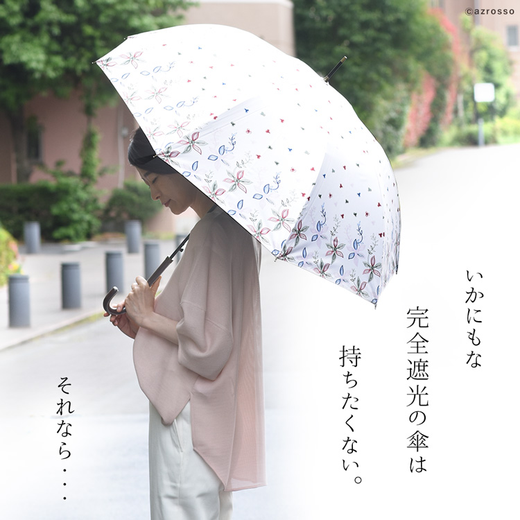 大人女性の為の傘ブランド Lluvia rain（ルビアレイン）の可愛い花柄のワンタッチジャンプ長傘