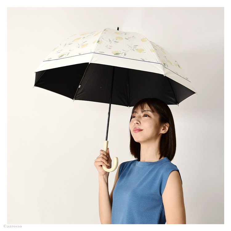 晴雨兼用 長傘 完全遮光 日傘 ブラックコーティング UVカット 遮熱 涼しい 軽量 50cm