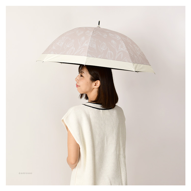 晴雨兼用 長傘 完全遮光 日傘 ブラックコーティング UVカット 遮熱 涼しい 軽量 50cm