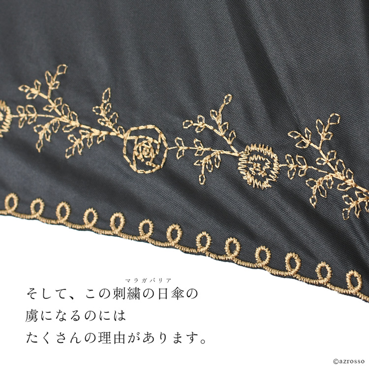 優美な日傘ブランドMalagavaria（マラガバリア）花柄のレース刺繍が美しい日傘「プチローズ」