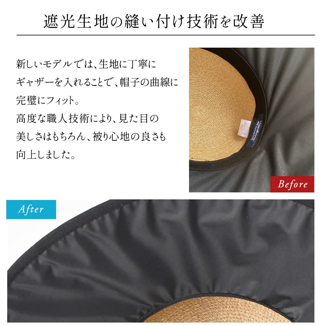 詳細＝遮光生地の縫い付け技術を改善