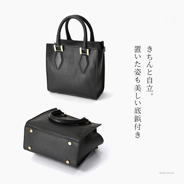 本革 ハンドバッグ 縦型 ミニバッグ ショルダー付き 2way ショルダー バッグ