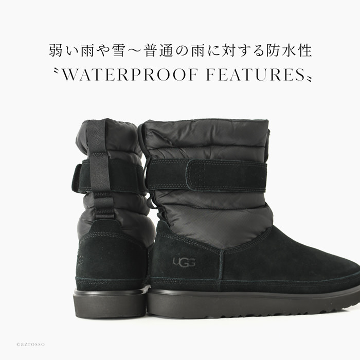 26cm-28cm｜UGG アグ ショートブーツ 晴雨兼用 防水 スノーブーツ メンズ スノーシューズ 靴 ブラック ベージュ CLASSIC  PULL-ON WEATHER 靴 正規品