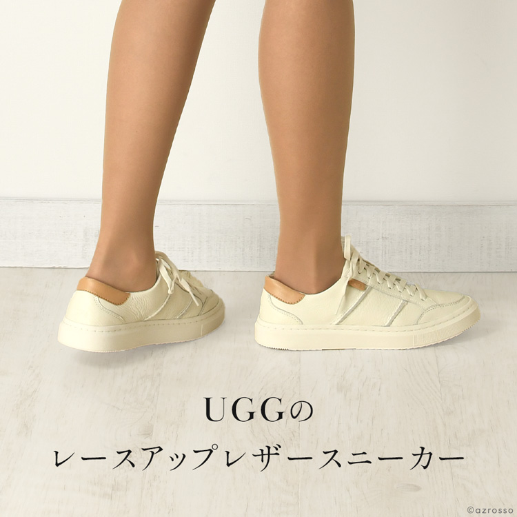 UGG Alameda Lace スニーカー レザー おしゃれ ブランド アグ ブラック ホワイト レディース