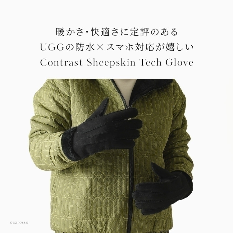 UGG（アグ）の防水×スマホ対応が嬉しいメンズ手袋 Contrast Sheepskin Tech Glove