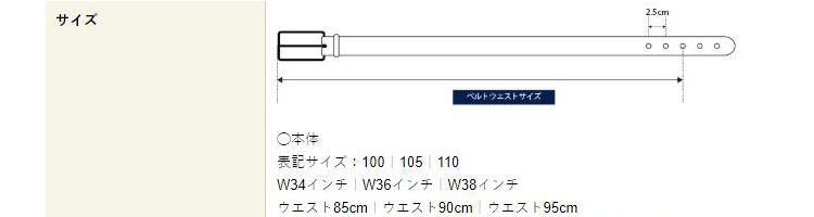 ベルトサイズの目安