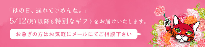 母の日遅れてごめんね!5/12(月)以降もギフトお届けします!