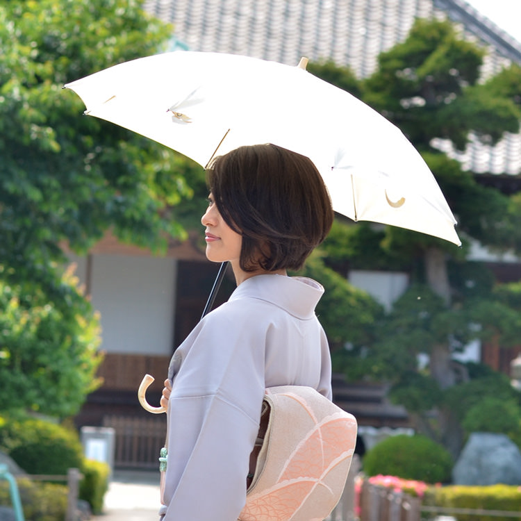 母の日プレゼント60代おすすめ 涼やかなコットンリネンの折りたたみ日傘