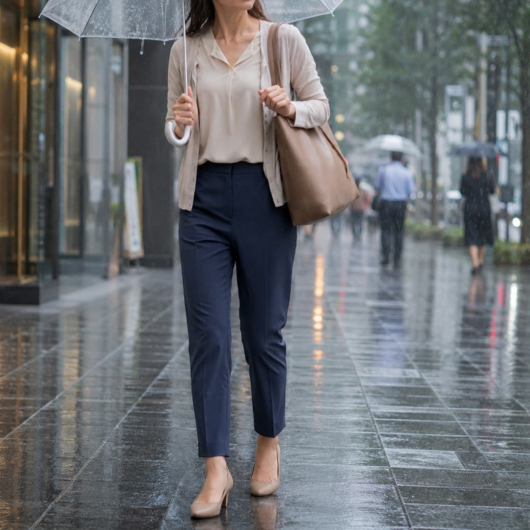 防を象徴する急な雨のシーン