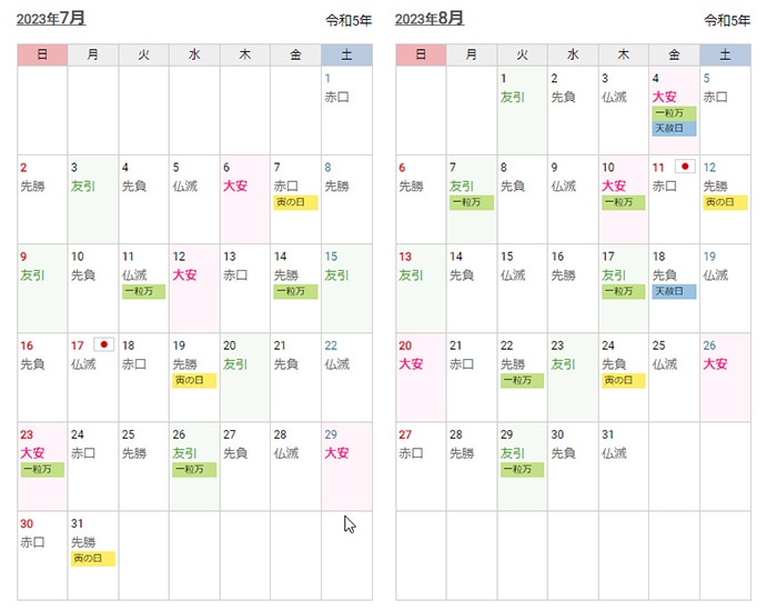 2023年7月、8月