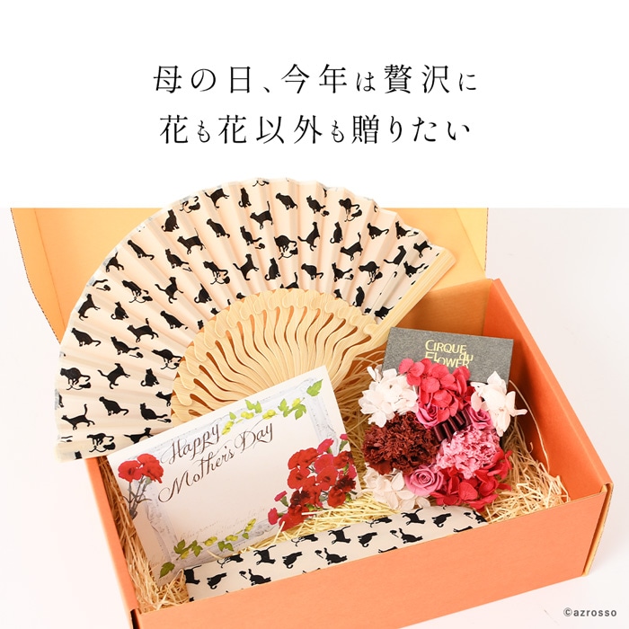 カーネーションのお花 扇子のセットbox 21母の日プレゼント ギフト通販