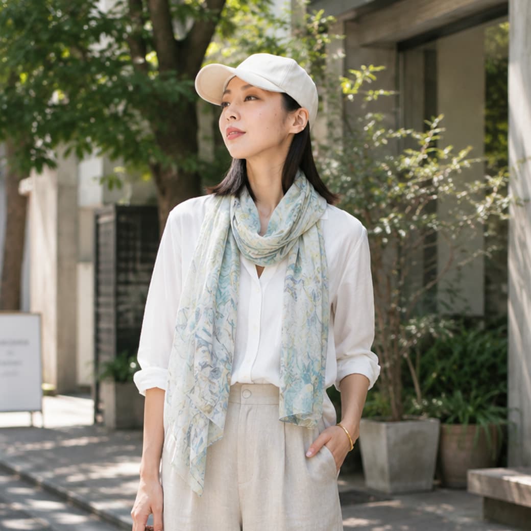 MARINI SILVANO リネン100％のシンプルキャップ