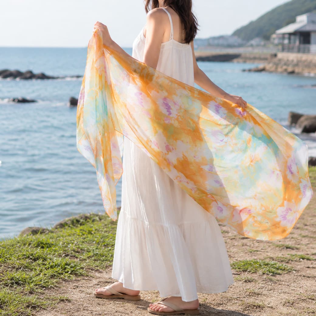 COLORS DE OTONO 冷房対策にも日差し対策にも使える薄手シルクストール
