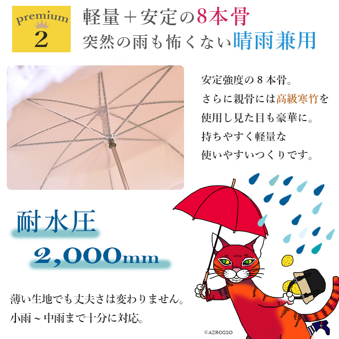 軽量で晴雨兼用なプレミアムホワイト日傘