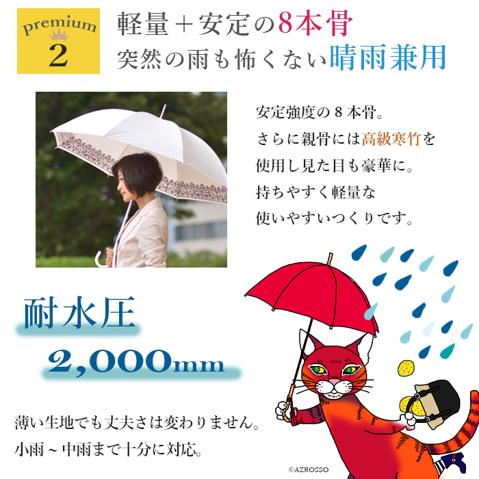 軽量で晴雨兼用なプレミアムホワイト日傘