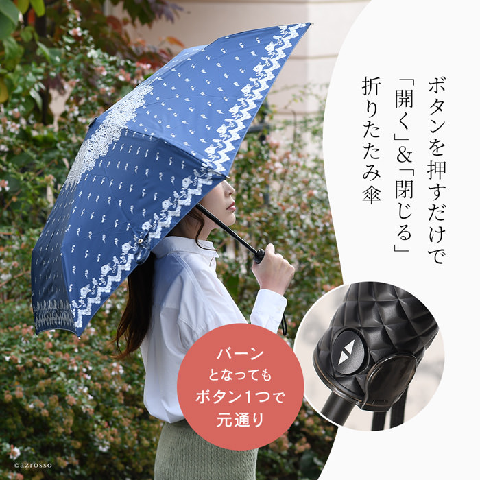 UVION Karuclose（ユビオン カルクローズ）ワンタッチで開閉できる晴雨兼用自動開閉傘 大判98cm